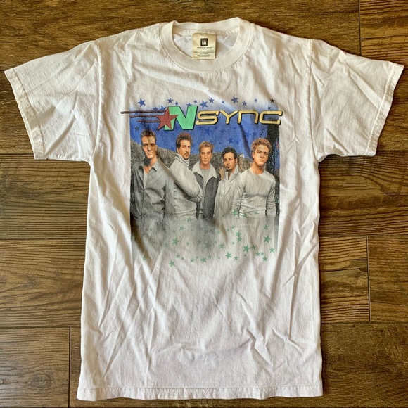 VTG 90s Rare NSync Double Graphic Band T-Shirt - Picture 1 of 7